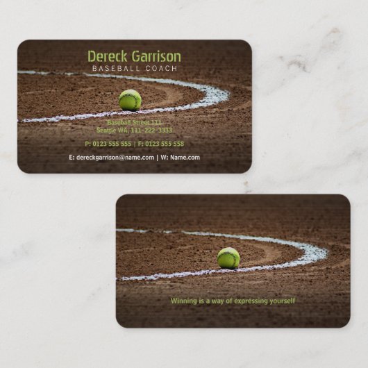 Baseballtrainer | Baseballfeld Visitenkarte (Vorne/Hinten)
