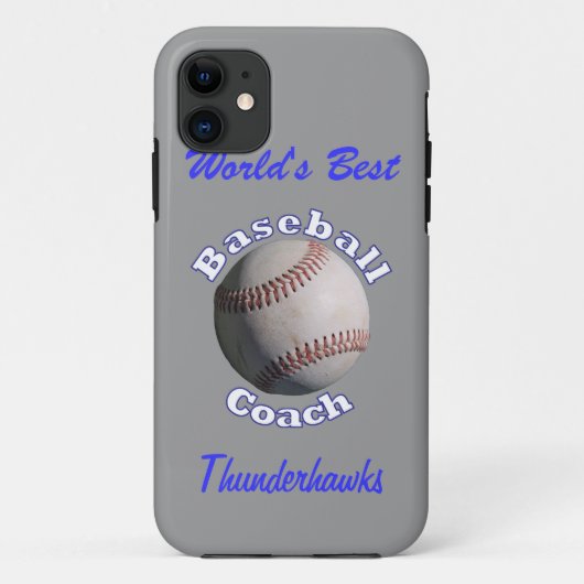 Baseballtrainer-Blau auf weggrau Case-Mate iPhone Hülle (Rückseite)