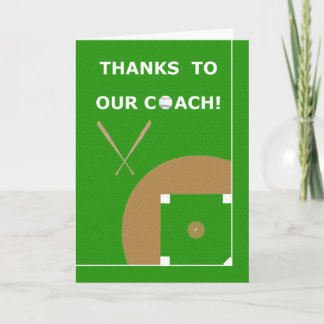 Baseballtrainer danken Ihnen Karten und Geschenke