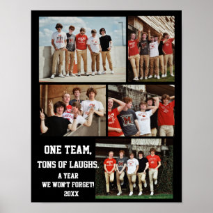 Baseballtrainer-Fotocollage Name Team # Poster