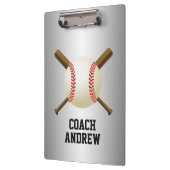 Baseballtrainer-gekreuzte Schläger u. Ball Klemmbrett (Links)