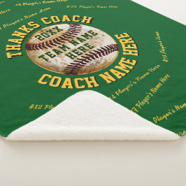 Baseballtrainer-Geschenke die NAMEN ALLES Spielers Sherpadecke