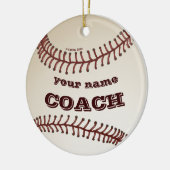 Baseballtrainer Keramik Ornament (Links)