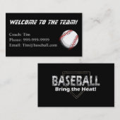 Baseballtrainer-Kontaktkarte Telefonnummerkarte (Vorne/Hinten)