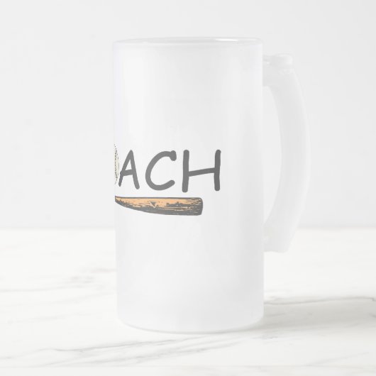 Baseballtrainer Mattglas Bierglas (VorderseiteRechts)