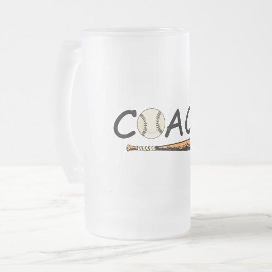 Baseballtrainer Mattglas Bierglas (Vorderseite Links)