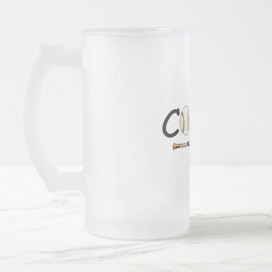 Baseballtrainer Mattglas Bierglas (Links)