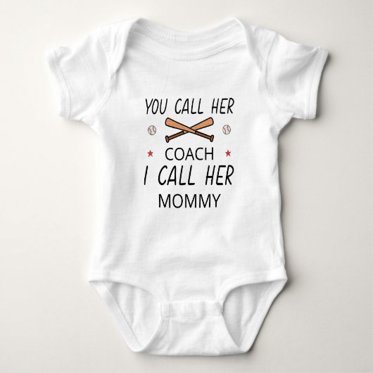 Baseballtrainer-Mutter | Muttertag Baseball-Mama Baby Strampler (Vorderseite)