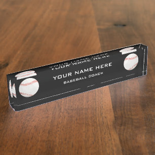 Baseballtrainer Namensplakette