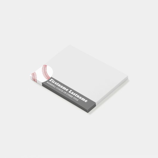 Baseballtrainer oder -lehrer - Moderner Zeichn Post-it Klebezettel (angewinkelt)