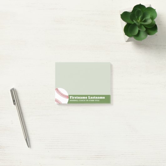 Baseballtrainer oder -lehrer - Moderner Zeichn Post-it Klebezettel (Büro)
