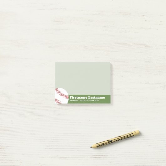 Baseballtrainer oder -lehrer - Moderner Zeichn Post-it Klebezettel (Auf Schreibtisch)