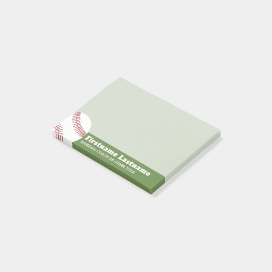 Baseballtrainer oder -lehrer - Moderner Zeichn Post-it Klebezettel (angewinkelt)