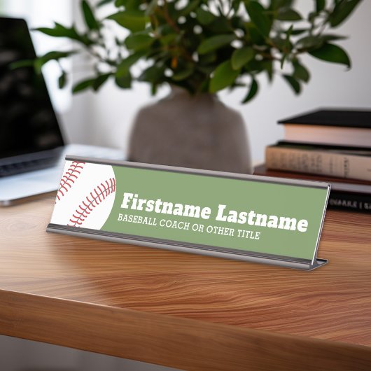 Baseballtrainer oder -lehrer - Moderner Zeichn Schreibtischnamensplakette