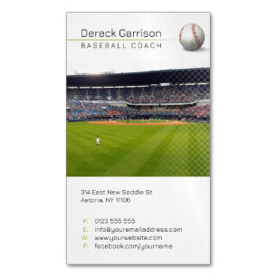 Baseballtrainer Player Foto Magnetische Visitenkarte