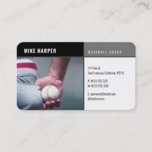 Baseballtrainer Player Foto Visitenkarte