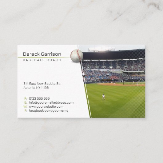 Baseballtrainer | Player Foto Visitenkarte (Vorderseite)