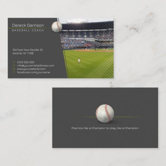 Baseballtrainer | Player Foto Visitenkarte (Vorne/Hinten)