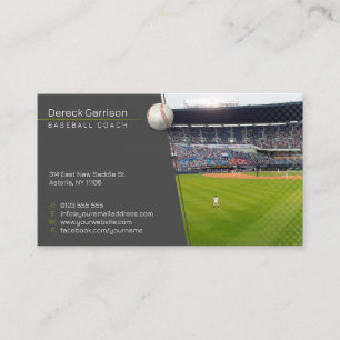 Baseballtrainer Player Foto Visitenkarte