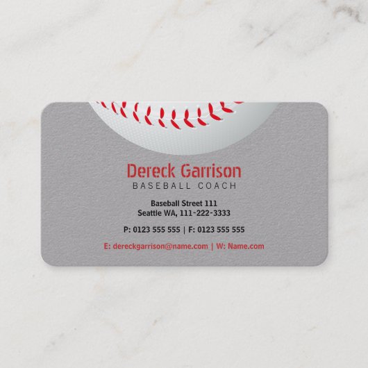 Baseballtrainer | Sport Visitenkarte (Vorderseite)