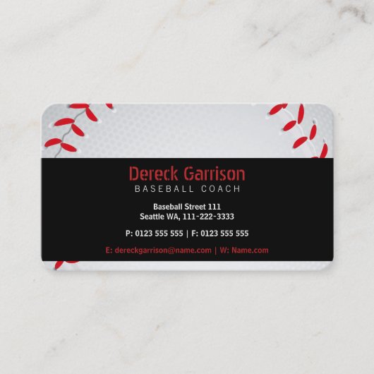 Baseballtrainer | Sport Visitenkarte (Vorderseite)