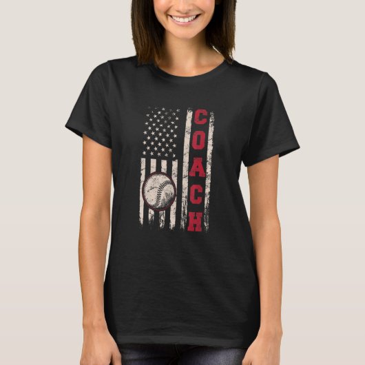Baseballtrainer trainiert Baseball mit amerikanisc T-Shirt (Vorderseite)