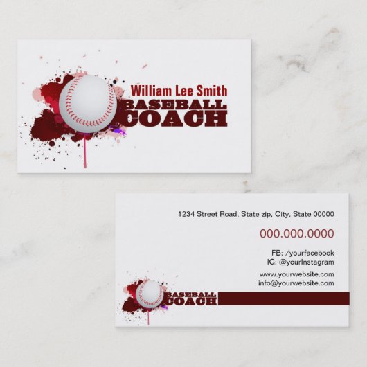 Baseballtrainer Visitenkarte (Vorne/Hinten)