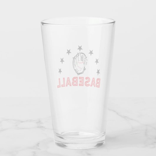 Baseballtrinkglas Glas (Rückseite)