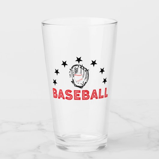 Baseballtrinkglas Glas (Vorderseite)