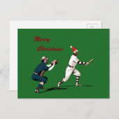 BaseballWeihnachtskarten Feiertagspostkarte (Vorne/Hinten)