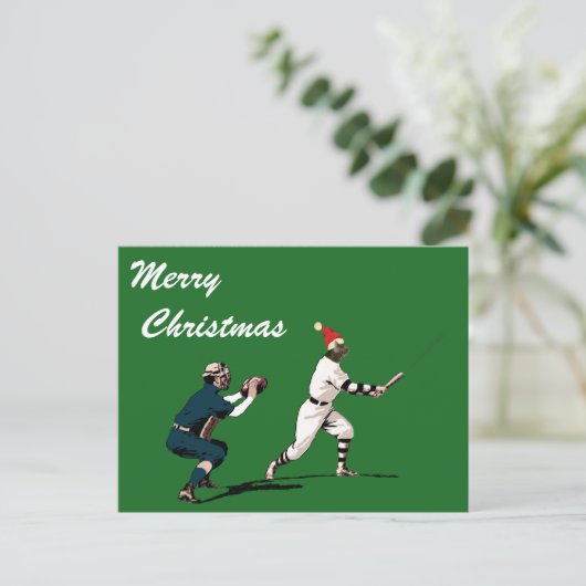 BaseballWeihnachtskarten Feiertagspostkarte (Stehend Vorderseite)