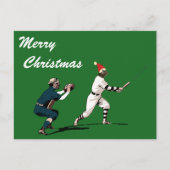 BaseballWeihnachtskarten Feiertagspostkarte (Vorderseite)