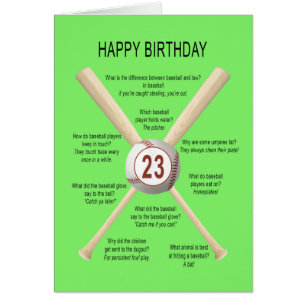 Baseballwitze zum 23. Geburtstag