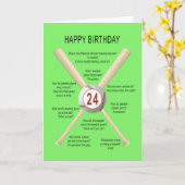Baseballwitze zum 24. Geburtstag Karte (Gelbe Blume)