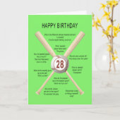 Baseballwitze zum 28. Geburtstag Karte (Gelbe Blume)