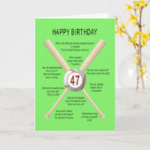 Baseballwitze zum 47. Geburtstag Karte (Gelbe Blume)