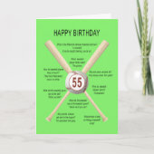 Baseballwitze zum 55. Geburtstag Karte (Vorderseite)