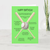 Baseballwitze zum Geburtstag Karte (Vorderseite)