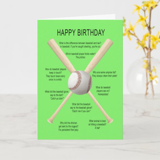 Baseballwitze zum Geburtstag Karte (Gelbe Blume)