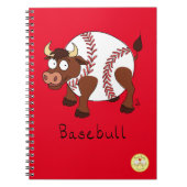 Basebull Funny Baseball Bull-Notebook Notizblock (Vorderseite)