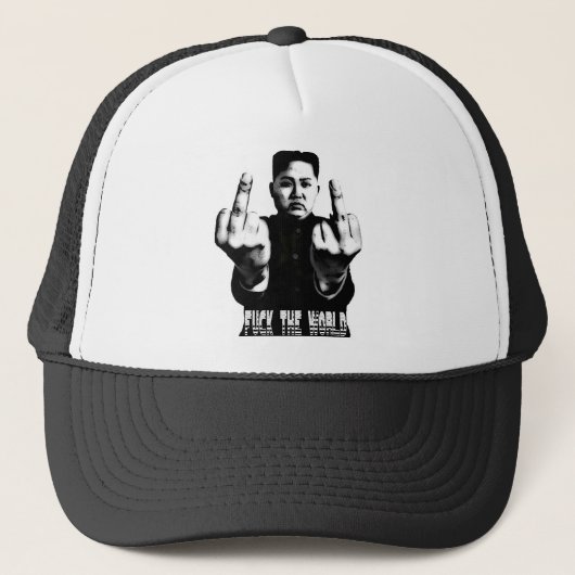 Basecap Kappe Kim Jong Un - Fu ck the world FTW (Vorderseite)