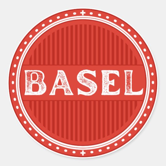 Basel City Pride Emblem – Swiss Identity Runder Aufkleber (Vorderseite)