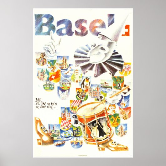 Basel, Die stadt am Rhein, Suisse, Travel Poster (Vorne)