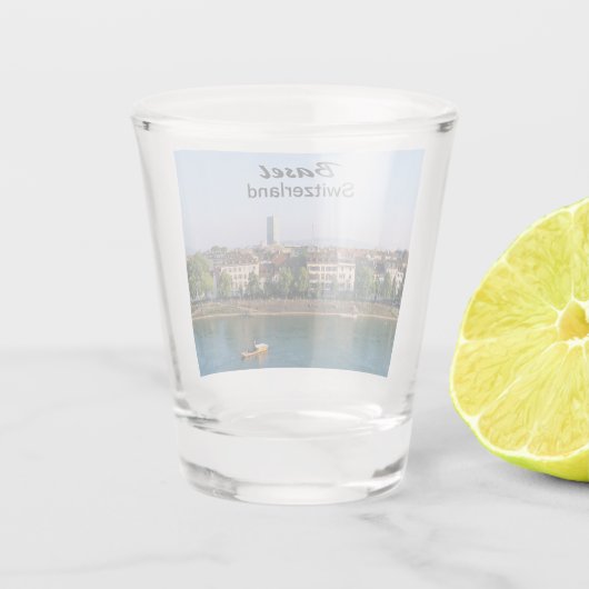 Basel in der Schweiz Schnapsglas (Rückseite)