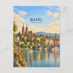 Basel malerische Reise Kunst Postkarte