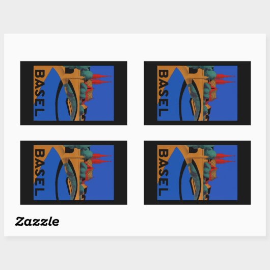 Basel Rechteckiger Aufkleber (Blatt)