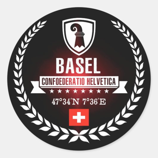 Basel Runder Aufkleber (Vorderseite)