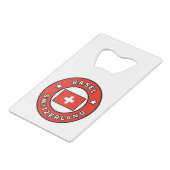 Basel Schweiz Geldbeutel Flaschenöffner (Vorderseite Schrägansicht)