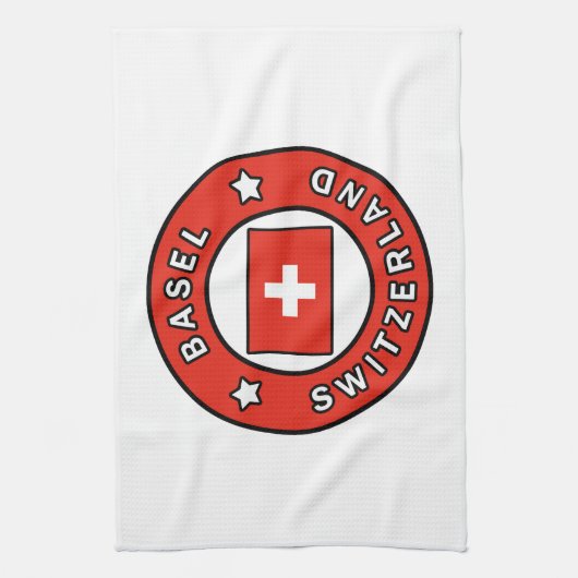 Basel Schweiz Geschirrtuch (Vertikal)