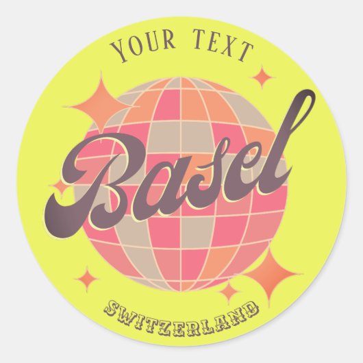 Basel Schweiz Grüezi farbiges Party grüzi Runder Aufkleber (Vorderseite)